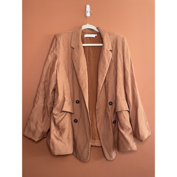 ASTR The Label Baked Allegra Oversized Tencel Linen Blend Blazer Womens Size L - Picture 4 of 6